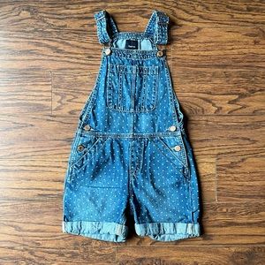 Gap polka dot overall shorts size M